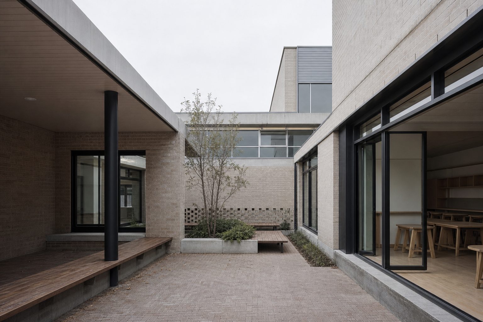 School Yard courtyard extension example image